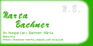 marta bachner business card